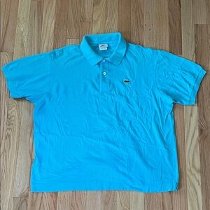 Lacoste Polo Shirt Mens XXL 7 Blue Crocodile Logo Outdoors Cotton Golf Preppy